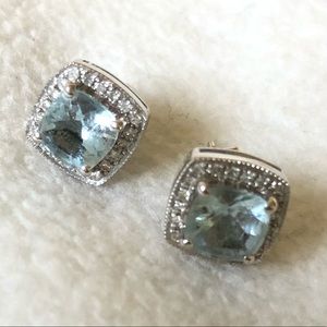 Aquamarine diamond necklace earring set